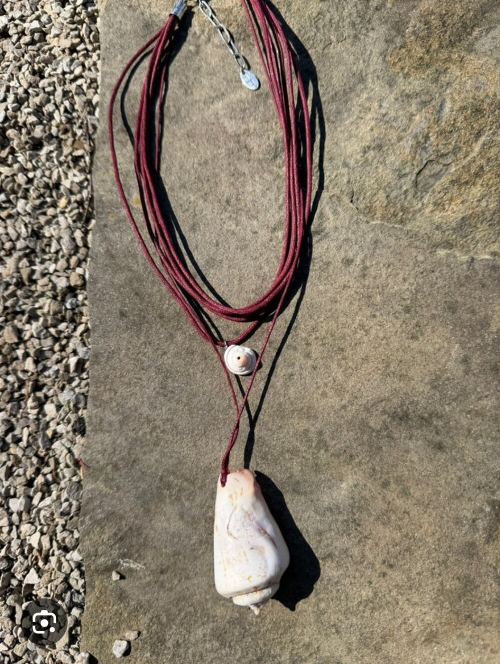 Free People Carolina Shell Layered Necklace in the Oxblood / Burgundy